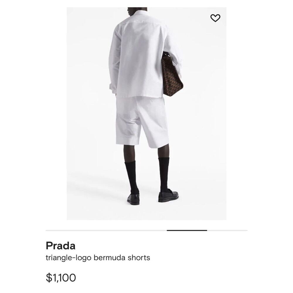 Prada White Logo Shorts - Men’s Size 50 Italian - EUC - AUTHENTIC - Picture 6 of 16